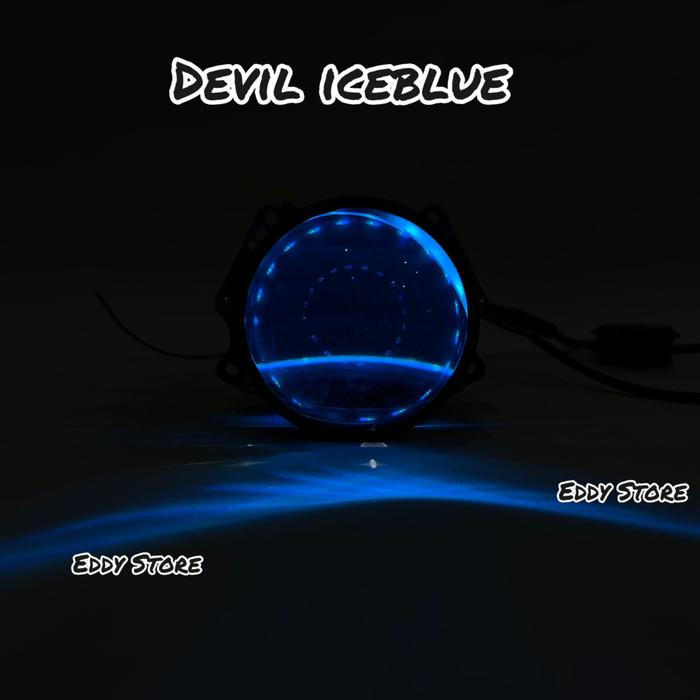 Gambar IBRIGHT ZE 11 - Projector Biled 2.5INC Blue Lens Flat Cut Plus Devil - ICEBLUE dari EDDYSTORE undefined Tokopedia
