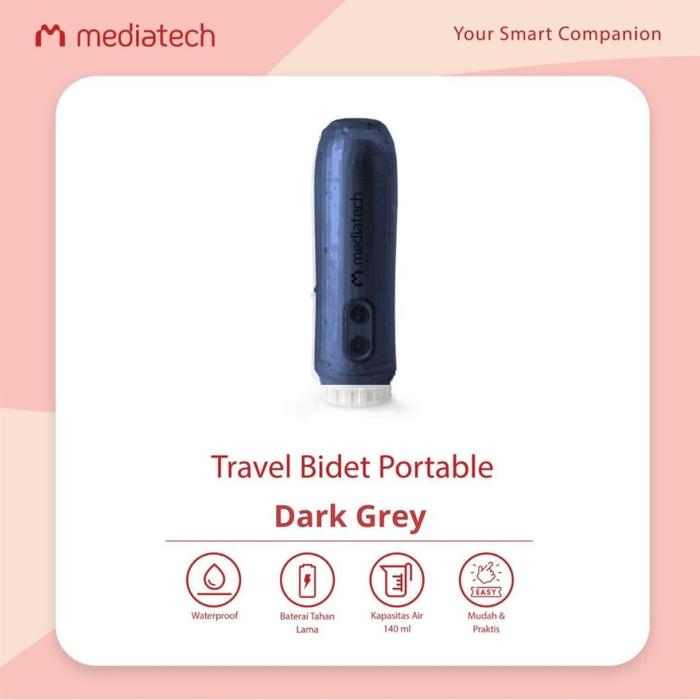 Gambar Mediatech Travel Bidet Portable Elektrik Semprotan Pembersih Putih - Dark Grey dari Digital Solution Jakarta undefined Tokopedia