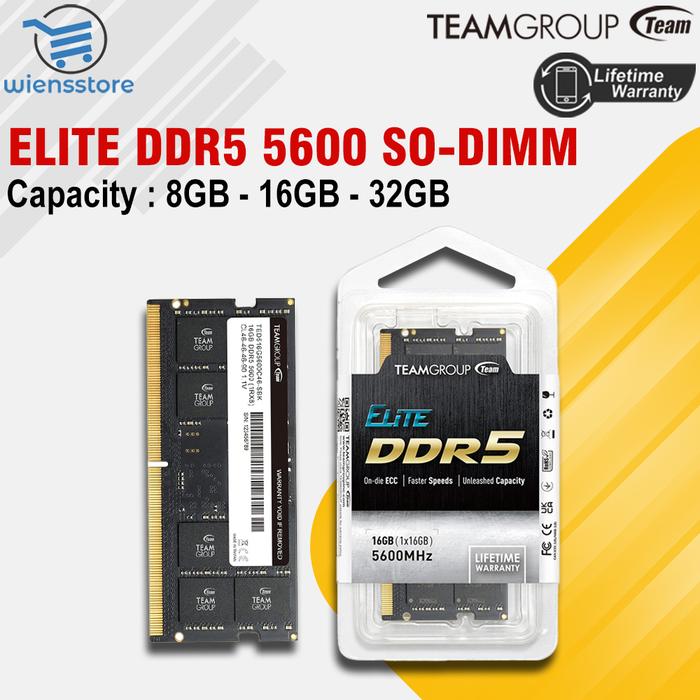 Team Elite DDR5 32GBx2枚組 5600MHz SO-DIMM ELITE DDR5 LAPTOP