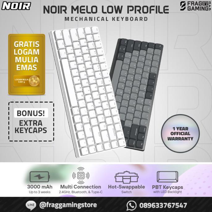 Gambar NOIR NEO MELO KEYBOARD LOW PROFILE WIRELESS 75% MECHANICAL NOIRMELO - Putih, LILAC dari tirta arumm undefined Tokopedia