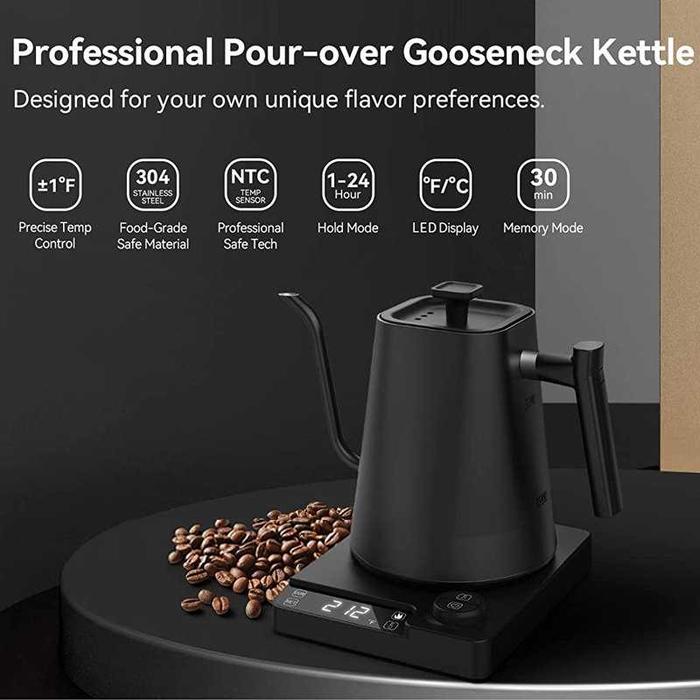 Gambar Teko Listrik Smart Leher Angsa Stainless Steel Pemanas Air Kettle Electric - 1L 1200W dari BMA MART undefined Tokopedia