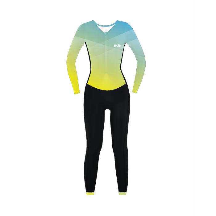Gambar SUB JERSEY BLAST WOMEN LONG SLEEVE TRISUIT BAJU SET TRIATHLON ONE PICE LENGAN PANJANG WANITA - TURQUOISE, XS dari Sub Jersey undefined Tokopedia