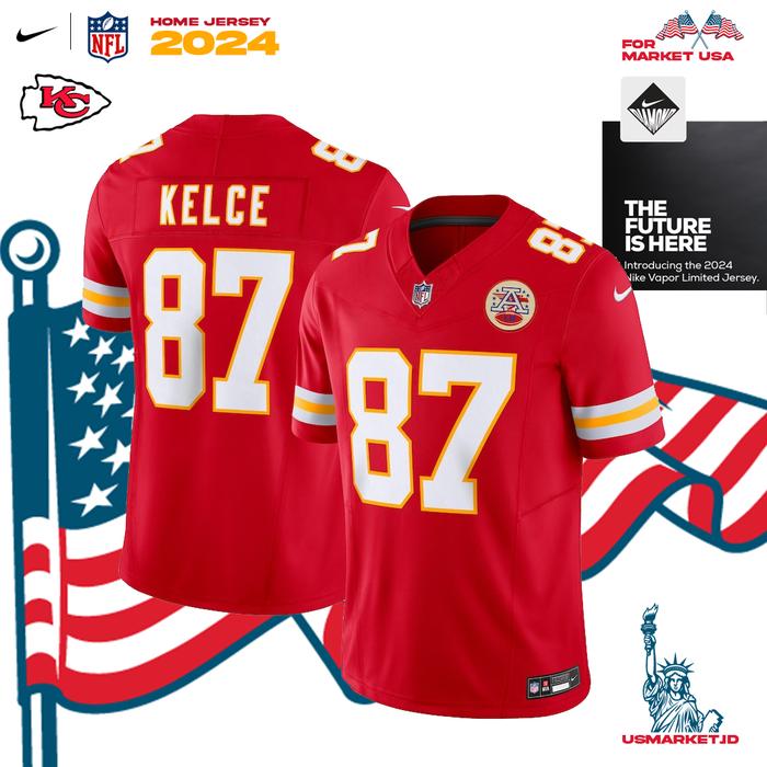 Promo Kaos Jersey Nike Football NFL Travis Kelce Red Kansas City