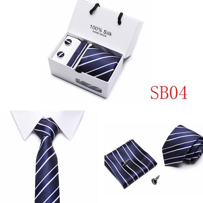 Gambar RAFAEL - PAKET EXCLUSIVE 3IN1 : dasi + sapu tangan + cuff link wedding - SB33 BLACK dari GALERY DINASTY.ID undefined 3 Tokopedia