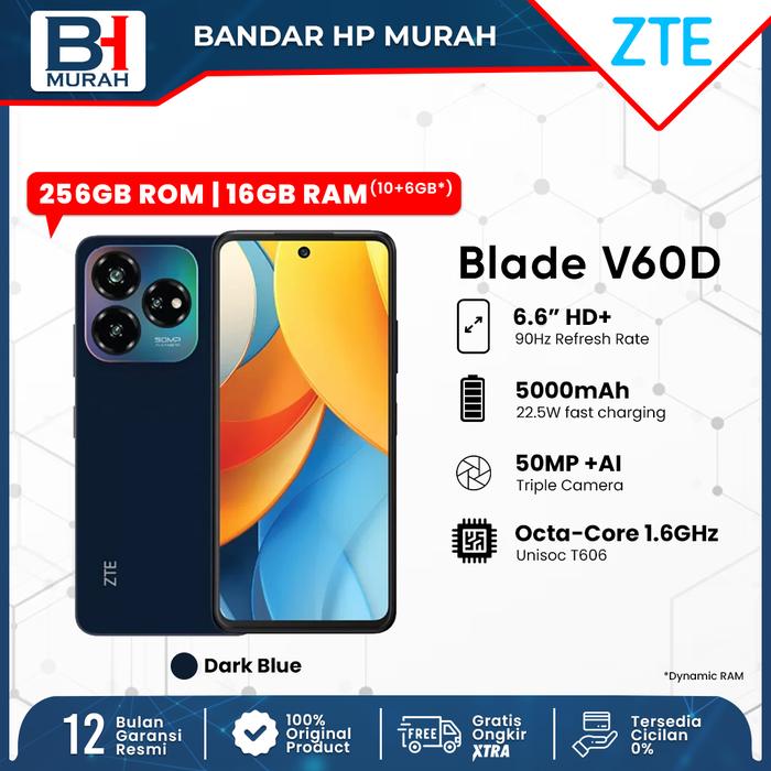 Gambar ZTE Nubia V60D 6/256GB V60 Design NFC RAM 6GB + ROM 256GB Battery 5.000 mAh Garansi Resmi Android - Dark Blue, 6+256GB dari BANDAR HP NUSANTARA undefined Tokopedia