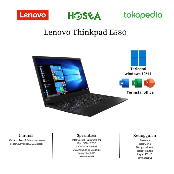 Jual Laptop Lenovo Thinkpad E590 E580 Core I5-8265U Ram 32GB SSD