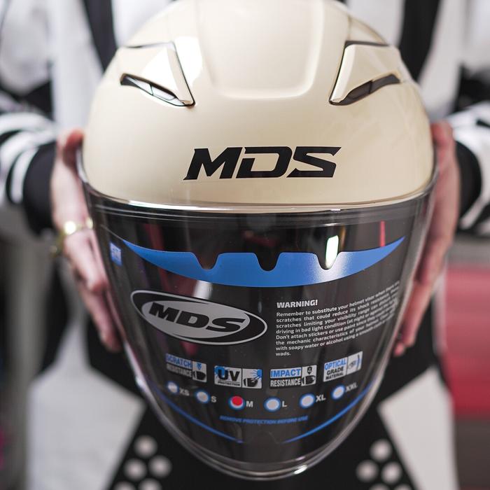 Gambar MDS Voltus Solid (Black,White,Grey,dll) - Cream, M dari Bandung Helmet Gallery undefined Tokopedia