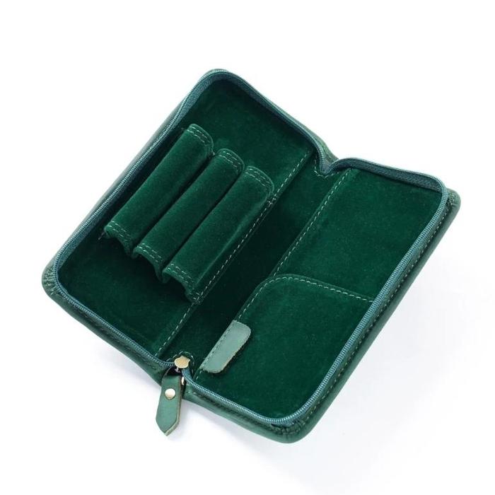 Gambar Leather Fountain Pen Case 3 Divided Slots Pen Bag Pen Holder Stationery Bag - Green dari Twenty Olshoperba undefined Tokopedia