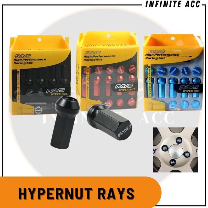 Gambar Baut Roda Lugnut HYPERNUT RAYS 1.5mm Mobil Universal Racing Velg - Hitam dari zaenurrstore undefined Tokopedia