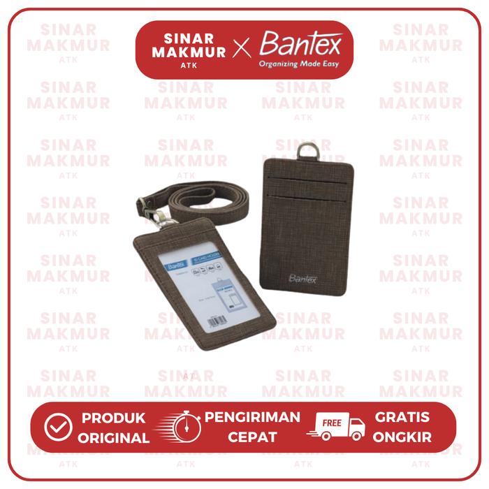 Gambar Lanyard ID Card/IC Holder/Gantungan Kartu ID/Name Tag Potrait Syntethic Leather Bantex 8869 (Pcs) - 8869 03 Brown dari Sinar Makmur ATK undefined Tokopedia