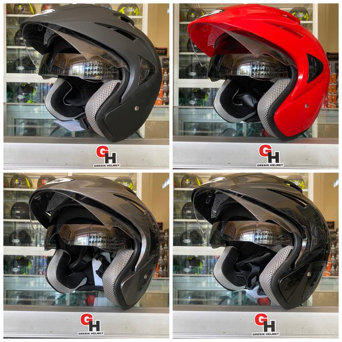 Gambar HELM HIU ARROW POLOS | HELM HIU BIRU TNI AL - Hitam dop, All Size dari Gresik House Helmet undefined Tokopedia