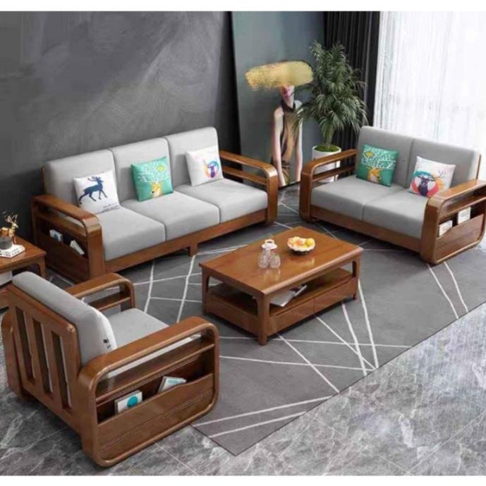 Gambar Set kursi sofa kayu jati minimalis ruang tamu modern - 31+MEJA dari SAE Furniture Jepara_NEW undefined Tokopedia