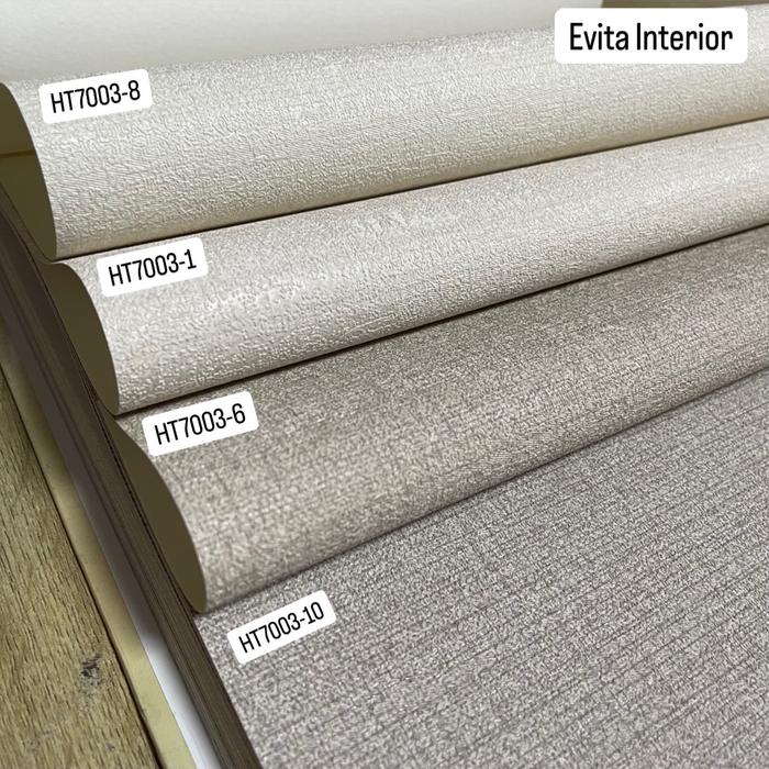 Gambar Wallpaper Vinyl Premium Polos Bertekstur warna hitam navy abu coklat silver grey coksu cream - HT7003-8 dari evitainteriorid undefined Tokopedia