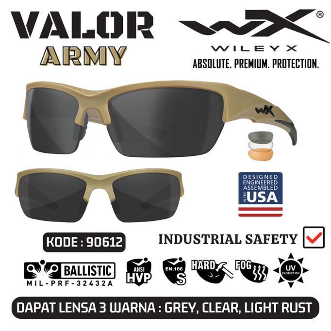 Gambar ready stock WILEY X KACAMATA RIDING TACTICAL SUNGLASSES 3 LENSA VALOR ARMY 90612 dari Glam Galery undefined Tokopedia