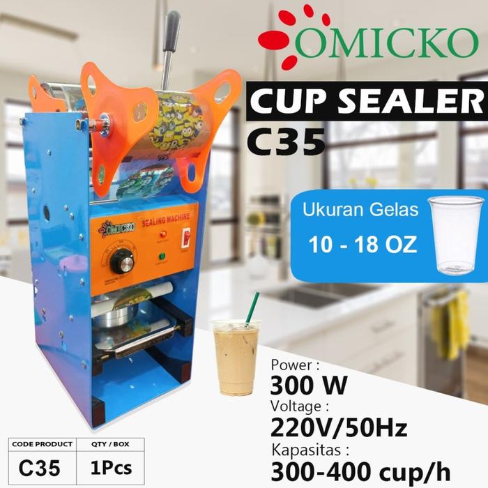Gambar OMICKO Cup Sealer Plastik Max 16 oz - AWET TAHAN LAMA - C35 SAJA - C35 SAJA dari TOKO JAWA ELECTRIK undefined Tokopedia