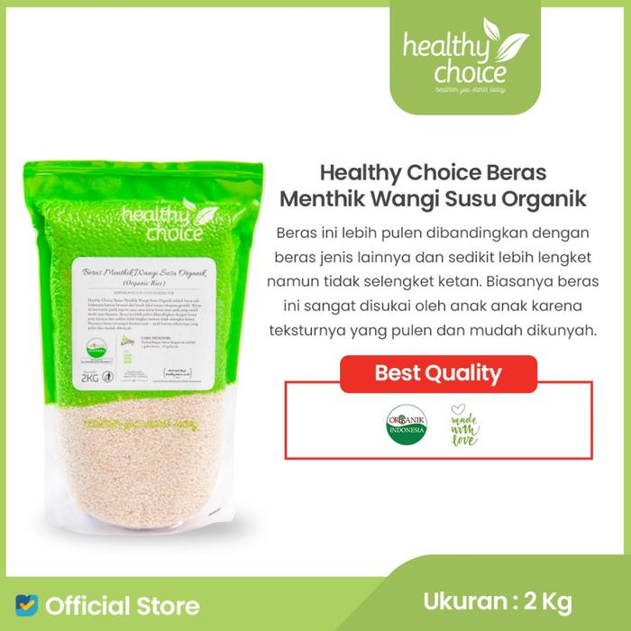 Gambar Healthy Choice Beras Organik 2kg (Beras Putih,Merah, Hitam, Coklat, Fragrance, Jowo Melik, Rojo Super, Rojo Gebyok) - Jowo Melik, 2kg - Beras Putih, 2kg dari Healthy Choice Indonesia_NEW undefined Tokopedia