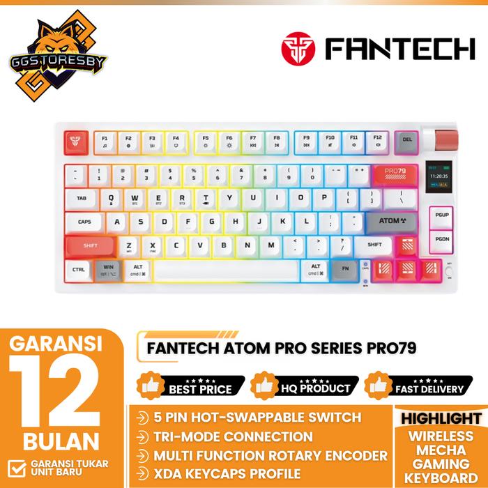 Gambar FANTECH ATOM PRO SERIES PRO97 / PRO79 WIRELESS Mecha Gaming Keyboard - PRO79 WHT, HUANO BLUE dari GGSTORESBY undefined Tokopedia