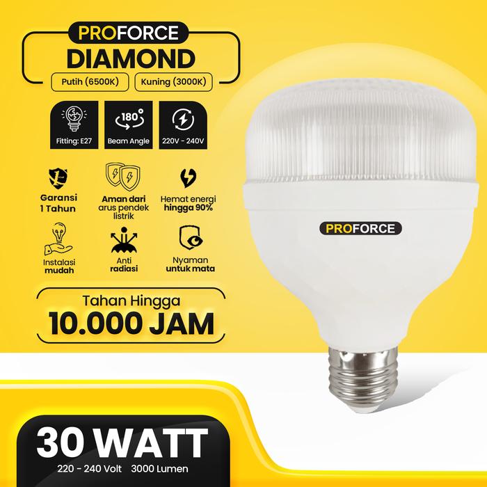 Jual Lampu Bohlam LED Diamond Proforce 50 Watt 5000 Lumen Paket 10 Pcs ...