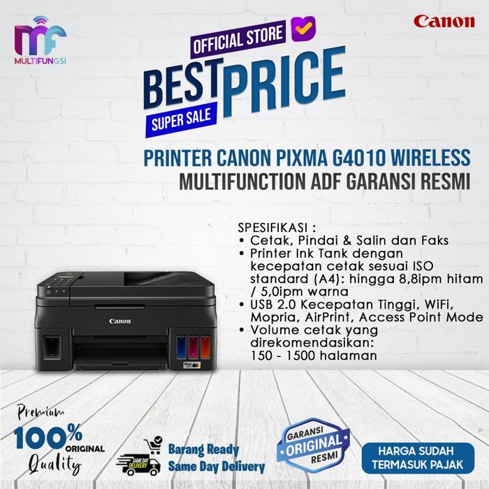 Promo Printer Canon Pixma G4010 Wireless Multifunction ADF Garansi