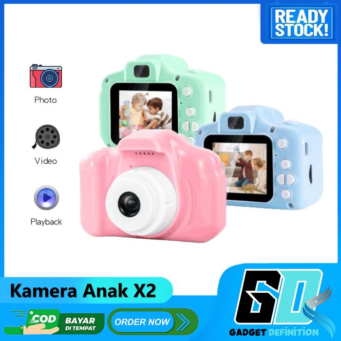 Gambar Mainan Kamera Anak Hadiah Anak mini Kamera Digital Kamera Perekam Video Gift Camera Kids X2 - X2 Biasa, Biru Muda dari Gadget Definition undefined Tokopedia