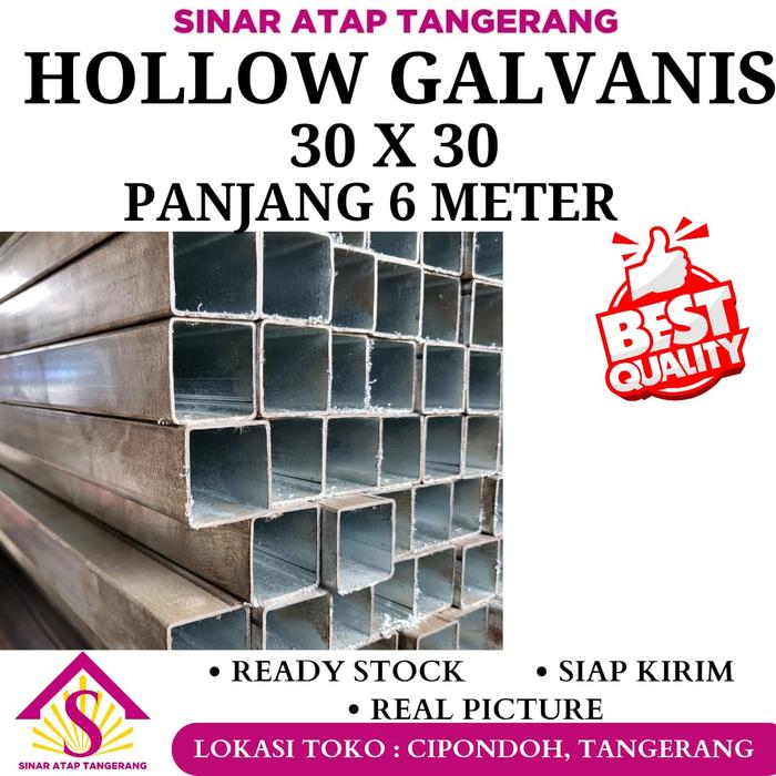 Gambar Besi Hollow Galvanis 30 x 30 tebal 1.1 mm panjang 6 Meter dari sinar atap undefined Tokopedia