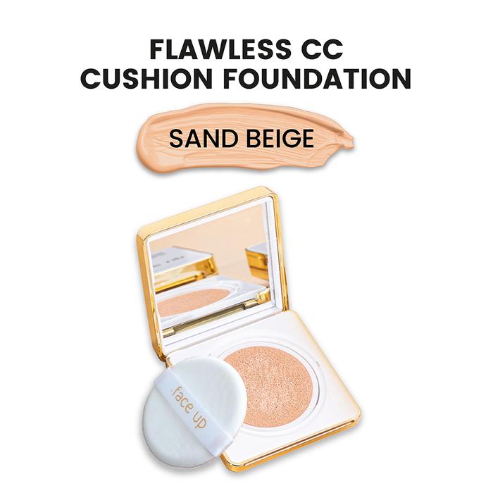 Gambar FACE UP Flawles Cc Cushion | Foundation Anti Aging Brightening Mengontrol Minyak di Wajah - SAND BEIGE, 1 pcs dari Sinergia Beaute undefined Tokopedia