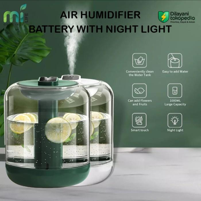 Gambar Milife Air Humidifier Rechargeable 1L Mist Portable Light Pelembab - GREEN dari Deco Nest ID undefined Tokopedia