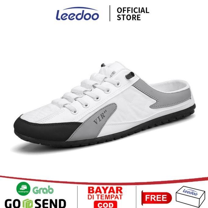 Gambar Leedoo Sepatu Setengah Tertutup Pria Sandal Bustong Sendal Cowok Mc124 #Gratisongkir - Putih, 44 dari AND TRENDY undefined Tokopedia