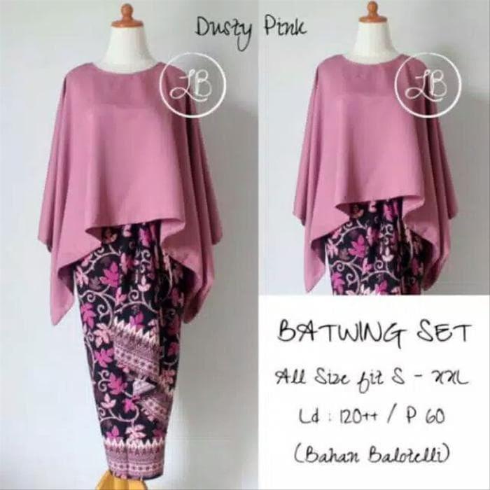 Gambar Setelan Kebaya Modern Batwing Dusty Pink - SET DUSTYPINK dari Toko Kebaya Nusantara undefined Tokopedia