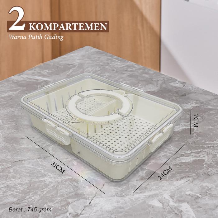 Gambar Food Container (HARGA SATUAN)  Kotak penyimpanan makanan ringan Tempat makan bumbu dapur / Kotak Penyimpanan Kulkas Rak Dapur Sayuran Buah Dan Daging Kotak Penyimpanan Beku Plastik Segar - A02 PUTIH  dari Comfort Homes88 undefined Tokopedia