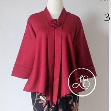 Gambar Atasan Kebaya Modern Floy Kutubaru Maroon Dan Lainnya - ATASAN MAROON, L dari Toko Kebaya Nusantara undefined Tokopedia