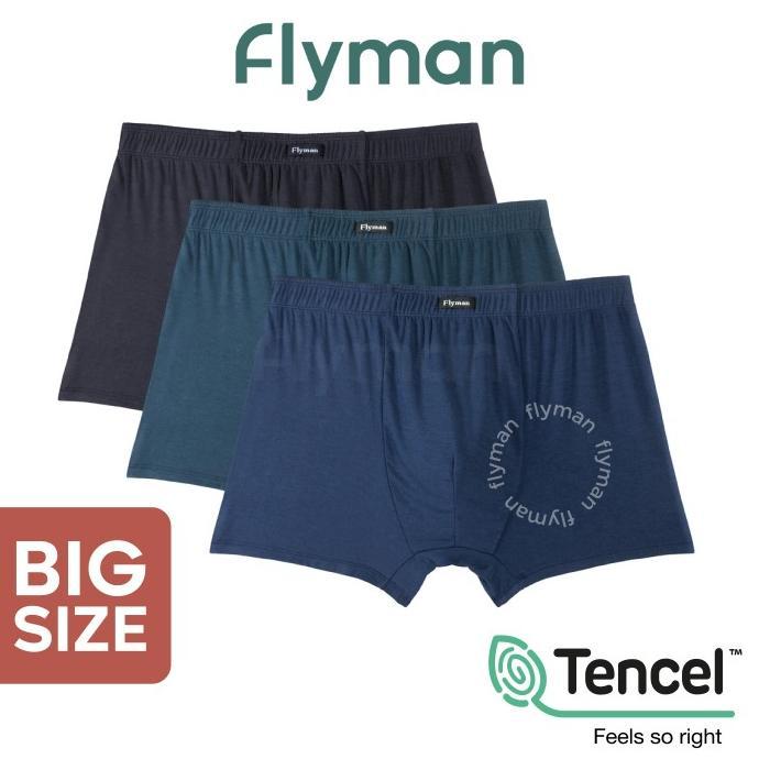 Gambar BARU FLYMAN BOXER PRIA BIG SIZE TENCEL CELANA DALAM LAKI JUMBO UKURAN BESAR - XXXL, Navy dari Azizul Shop undefined Tokopedia