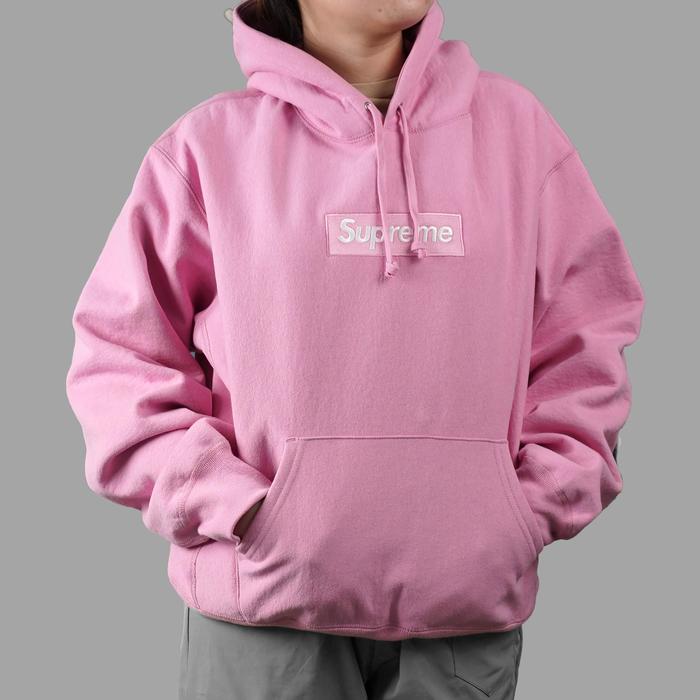 Promo Supreme Box Logo Pink Hooded Sweatshirt FW24 (100% Authentic