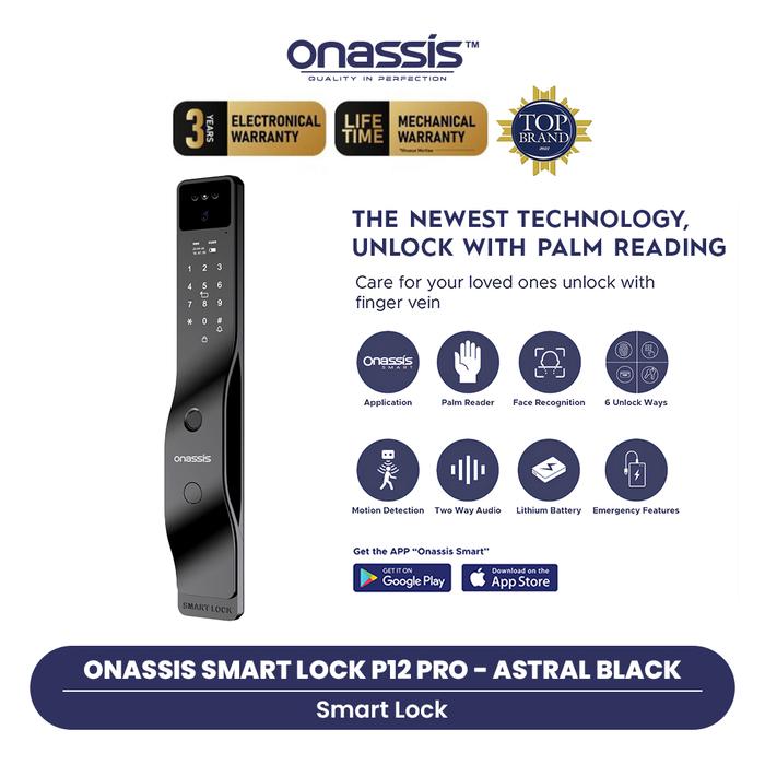 Gambar Onassis Smart Lock P12 Pro Infrared Face Detection -  Astral Black dari Onassis Official Store undefined Tokopedia