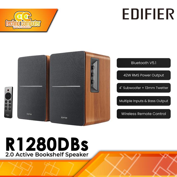 Gambar SPEAKER EDIFIER R1280DBs Active 2.0 Bluetooth Bookshelf Speaker Set - Cokelat dari Techno Computer Bali undefined Tokopedia
