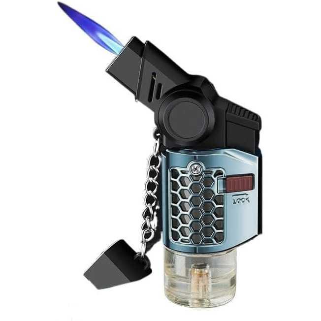 Gambar Pemantik Api Torch Butane Gas Lighter Blue Flame Windproof Adjustable - F151 - Biru dari Maslinda Store undefined Tokopedia