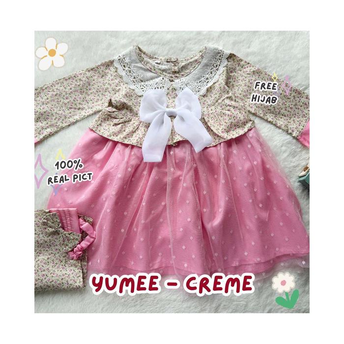 Gambar yumee gamis dress anak perempuan usia 6-18 bulan free hijab - yumee-creme, 1 dari Bigbearbabyshop undefined Tokopedia