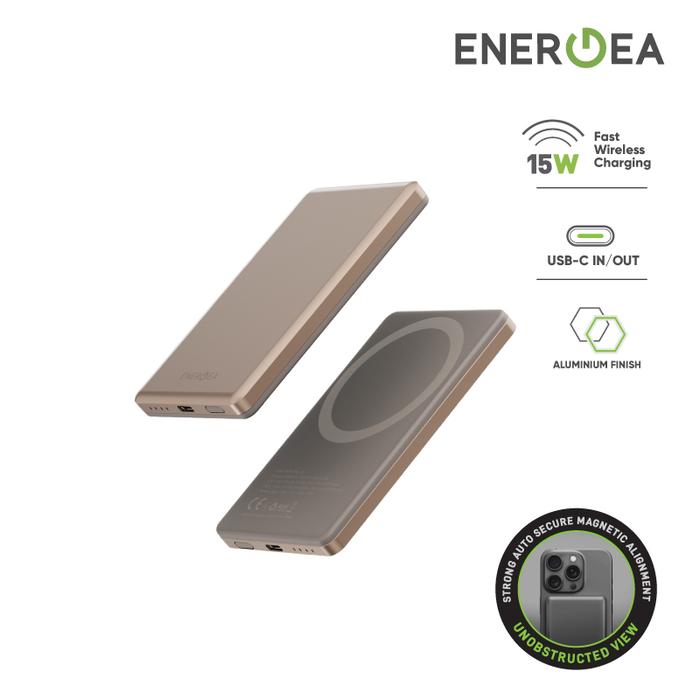 Gambar Wireless MagSafe Powerbank Ultra Slim 5000mAh 15W + USB-C PD20W ENERGEA Alupac 5K - Gold dari Energea Official Store undefined Tokopedia