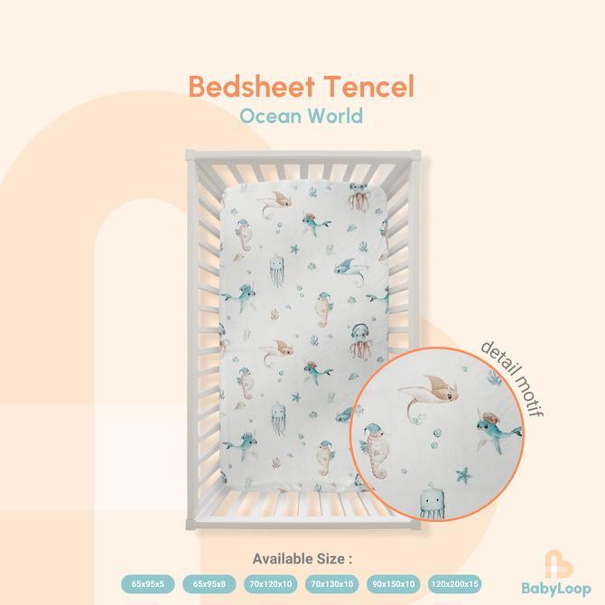 Gambar Sprei Tencel - Tencel Bedsheet Cute - Baby Loop - Ocean World, 65x95x5 dari vierashop20 undefined Tokopedia