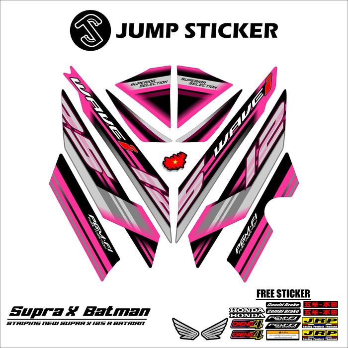 Gambar Stiker striping new supra x 125 r grafis variasi 006 - Pink dari JUMP STICKER undefined Tokopedia