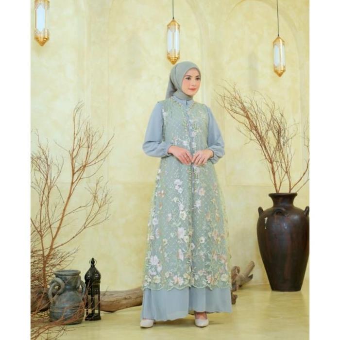 Gambar Syifa Dress/ Seragaman Pesta/Gamis Terbaru/Gamis modren/Gamis kondangan/Gamis jumbo/Gamis kece Termurah Ready Terbaik - Matcha, 2L dari Roma_Collection undefined Tokopedia