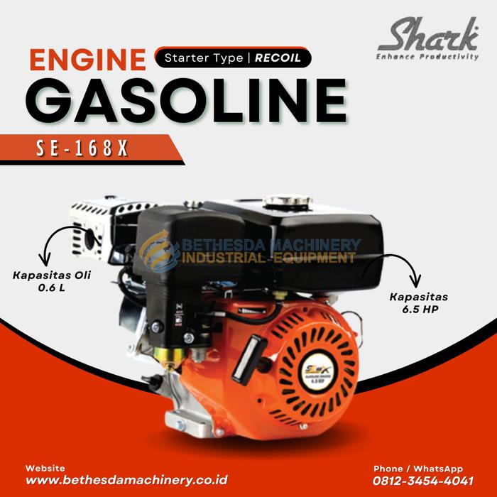 Gambar Mesin Penggerak bensin serbaguna 5.5 HP gasoline engine SHARK 6.5 Pk - SE 168X (6.5HP) dari Engineering Machine undefined Tokopedia