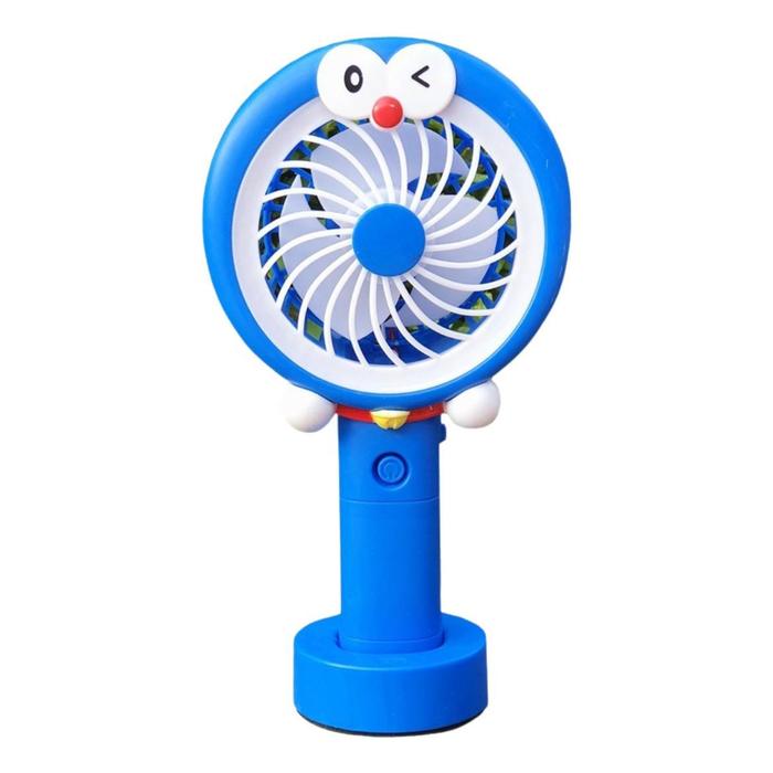 Gambar Ready Stok Kipas Angin Tangan Mini Karakter + Lampu LED Handy Mini Fan SX109 Stand FR GALLERY - Biru dari Jasen Pre Store undefined Tokopedia