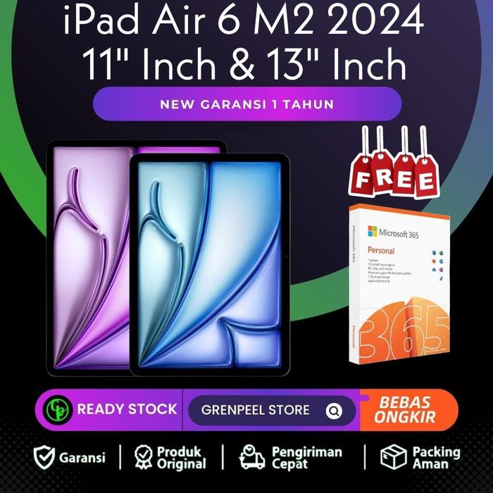 Gambar Apple iPad Air 6 2024 M2 Chip 11" inch | 13" inch 128GB 256GB 512GB 1TB Wifi Celluler - 128GB, 11" GRAY dari Grenpeel Store undefined Tokopedia
