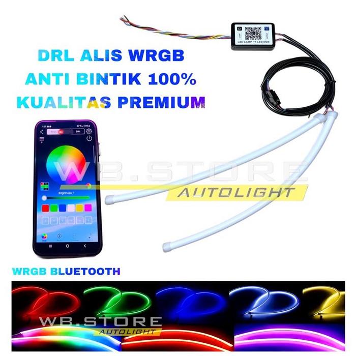 Gambar WB.STORE Lampu LED DRL Alis WRGB APP 30 60 cm Welcome + RGB Matrix ANTI BINTIK Mobil Motor Sein Running LAMPU ALIS RGB DRL SETTING Anti bintik DRL Super Soft 30 cm Led alis RGB Bluetooth lampu alis WRGB - 30 CM WB.STORE dari CV WEO undefined Tokopedia