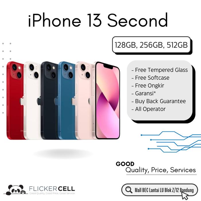 Gambar iPhone 13 Second Muluss Fullset - Pink, 128 gb dari Flickercell undefined Tokopedia