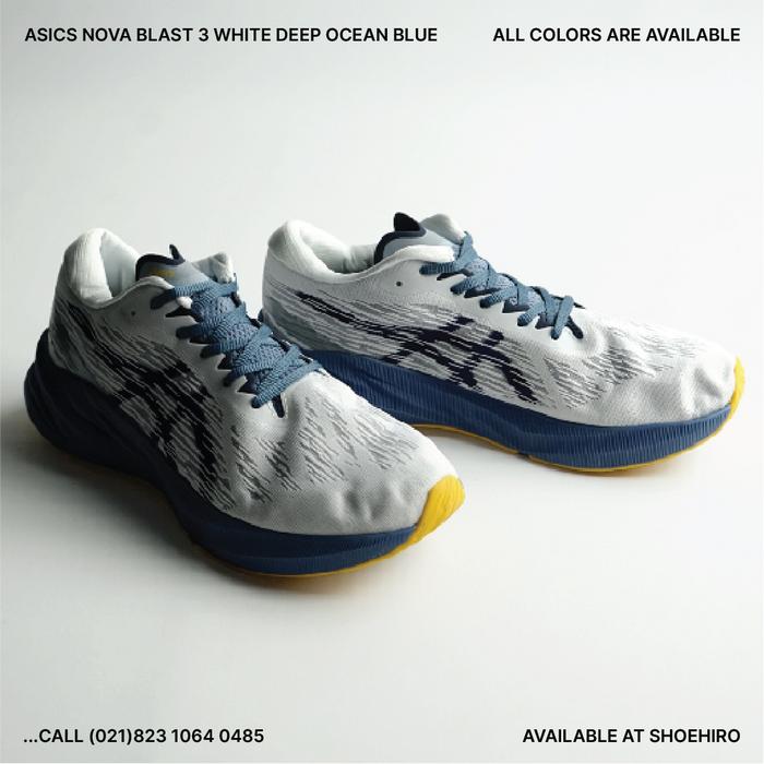 Jual SHOEHIRO NOVABLAST WHITE DEEP OCEAN BLUE 45 Kab