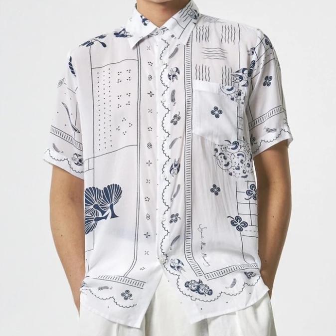 Gambar Kemeja Tambal Sejauh Mata Memandang Tencel Organic Material - Putih dari FayyolaMart undefined Tokopedia