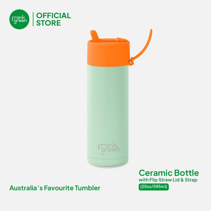 Gambar frank green Tumbler 20oz Variant Base Mint Gelato - Flip Straw Lid - Lid Neon Orange dari frank green Indonesia undefined Tokopedia