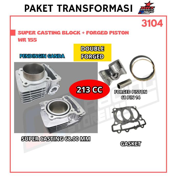 Gambar Paket Bore UP WR 155 - Block Casting - Piston 68 - BRT Promo 3104 dari BRT GPRacing Store undefined Tokopedia